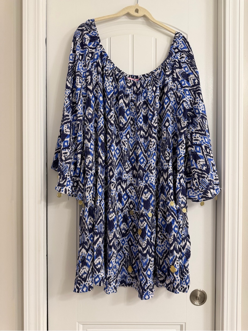 Lilly Pulitzer Blue and White Ikat Dress